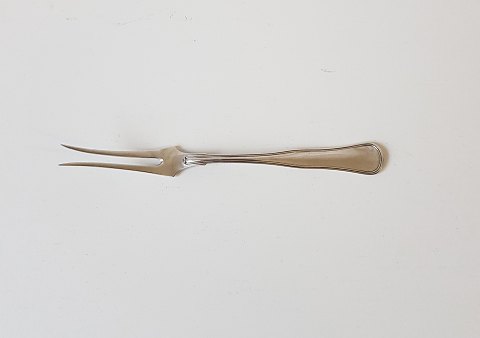 Dobbelt riflet small serving fork in silver