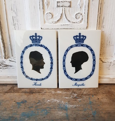 Royal Copenhagen silhouette platter H.M. Queen Margrethe 2. & Prince Henrik