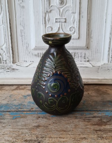 Kähler vase - cow horns decorated 16 cm.