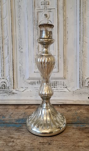 1800 tals stor riflet stager i fattigmands sølv 29,5 cm.
