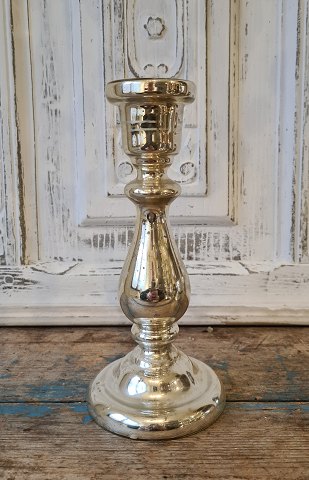 1800 tals lysestagestage i fattigmands sølv 22 cm