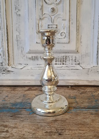 1800 tals lysestage i fattigmands sølv 17,5 cm.