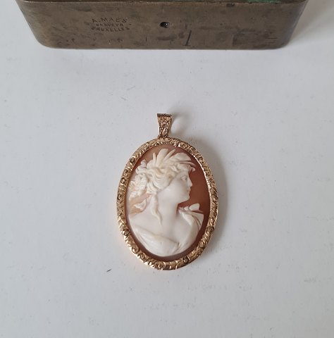 Came pendant in 14 kt gold