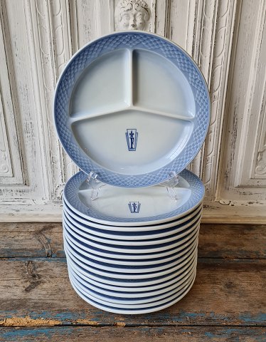 B&G Blue Tone Hotel porcelain with logo, large room-divided plate no. 1114