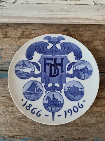 Royal Copenhagen Mindeplatte fra 1906 FDH Foreningen af Danske Handelsrejsende 1866-1906.