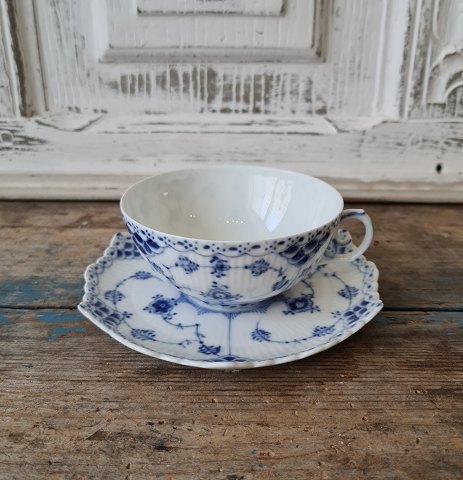 Royal Copenhagen Blue Fluted full lace teacup No. 1130