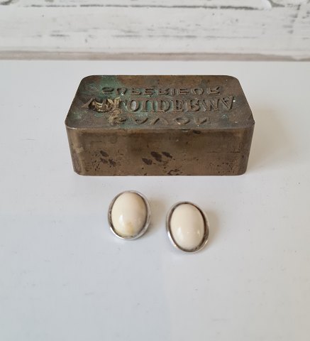 Hermann Siersbøl vintage ear clips in silver and bone