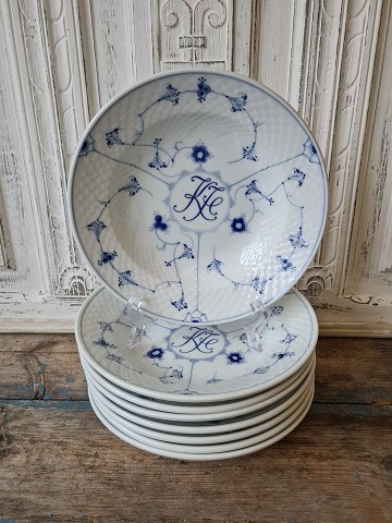 B&G Blue fluted Hotel porcelain with logo large soup plate no. 1008