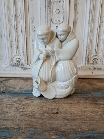 Royal Copenhagen - Georg Thylstrup Juliane Marie figure no. 1605 - two monks with fish