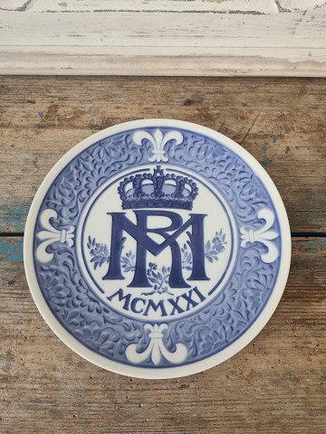 Royal Copenhagen mindeplatte fra 1921 Prinsesse Margrethes bryllup med prins Rene af Bourbon Parma.