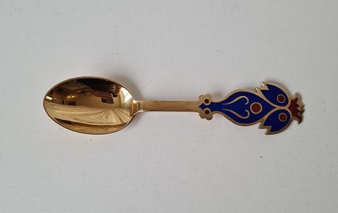 A.Michelsen Christmas spoon in gilded sterling silver with enamel 1974