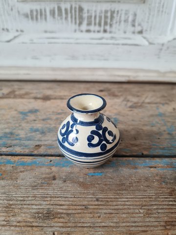 Kähler miniature vase with blue decoration