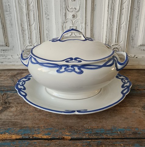 Villeroy & Boch Blå Olga stor terrin med underfad