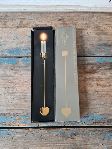 Georg Jensen - Golden Christmas candle holder with heart