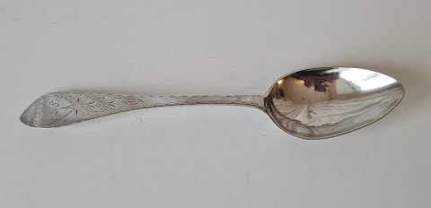 Empire serving spoon in silver by Philip Mundt 1740-1804 Copenhagen