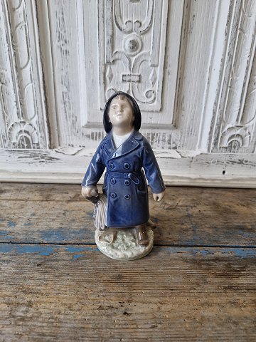 Royal Copenhagen figurine - Boy with umbrella no. 3556