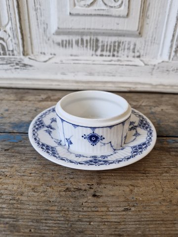 Royal Copenhagen Musselmalet halvblonde smørskål på fast underfad uden låg no. 707