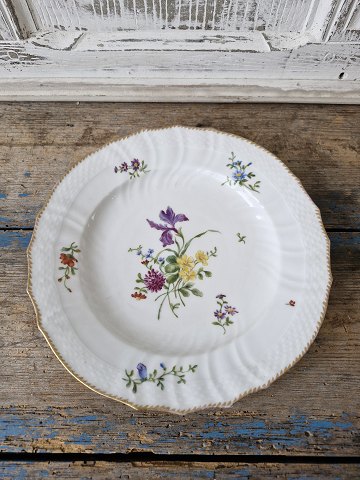 Royal Copenhagen Fuld Saksisk Blomst tallerken 23 cm. 1850-98