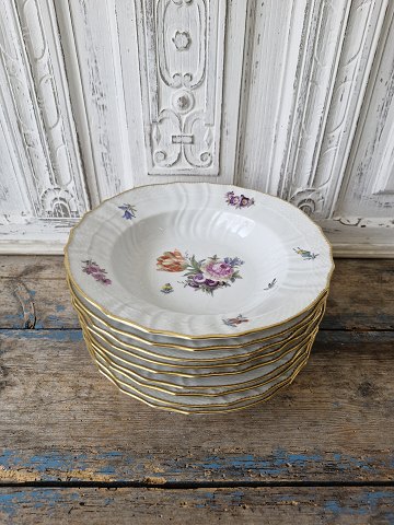 Royal Copenhagen Fuld Saksisk Blomst dyb tallerken no. 1614 - 25 cm.