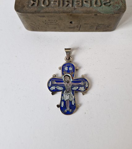 Large Dagmar cross in gilded silver and enamel