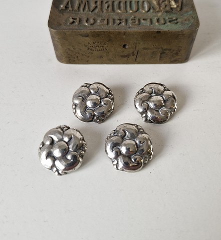 Evald Nielsen set of four silver buttons in the art nouveau style