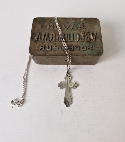 Beautiful old silver cross on a silver chain