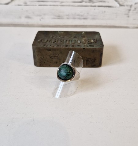 Vintage sølv ring med malakit