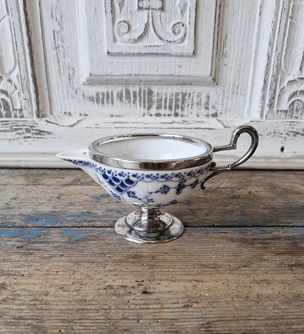 Royal Copenhagen Musselmalet halvblonde flødekande med forsølvet montering