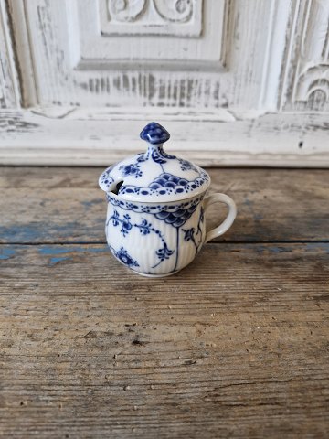 Royal Copenhagen Musselmalet halvblonde sennepskrukke no. 744