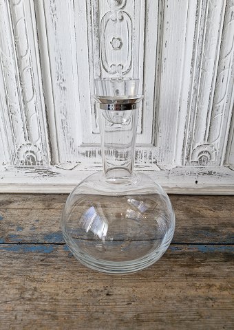 Ole Palsby for Georg Jensen glass carafe with sterling silver collar