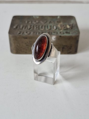 N.E.From vintage ring in sterling silver with amber
