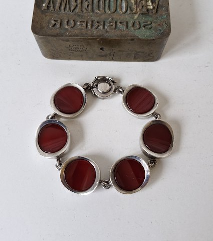 N.E.From vintage armbånd i sterlingsølv med agat