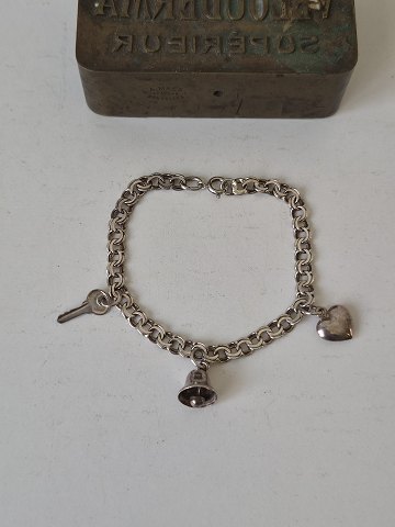 Bismarck silver bracelet with 3 charms