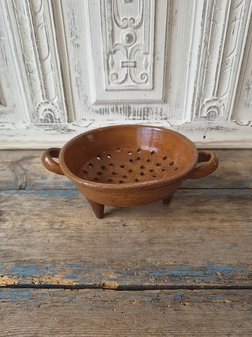 19th-century Danish earthenware – colander with handles