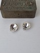 Pair of leaf-shaped vintage sterling silver clip-on earrings